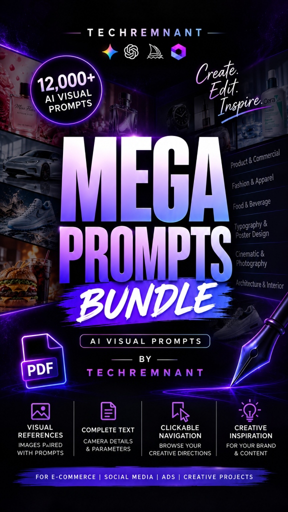 Techremnant Mega Prompts Bundle - 12,000+ AI Visual Prompts